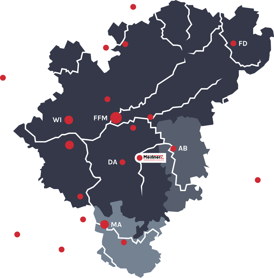 Karte der überregionalen Einsatzorte - Meißner Fliesenleger Meisterbetrieb